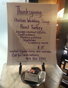Thanksgiving Fort Lauderdale Italian Restaurant